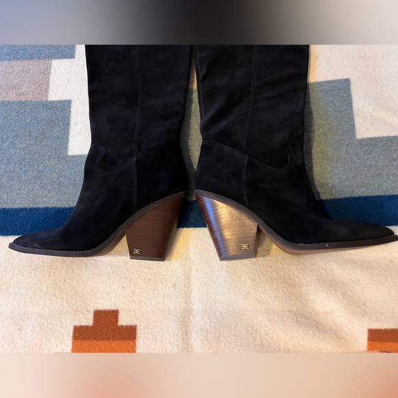 Sam Edelman Black Suede Knee-High Boots 9.5 - Picture 3 of 11